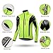 OUTON Men's Cycling Jacket Windproof Breathable Lightweight Reflective Warm Thermal Water-Resistant MTB Mountain Bike Jacket (Green, L)