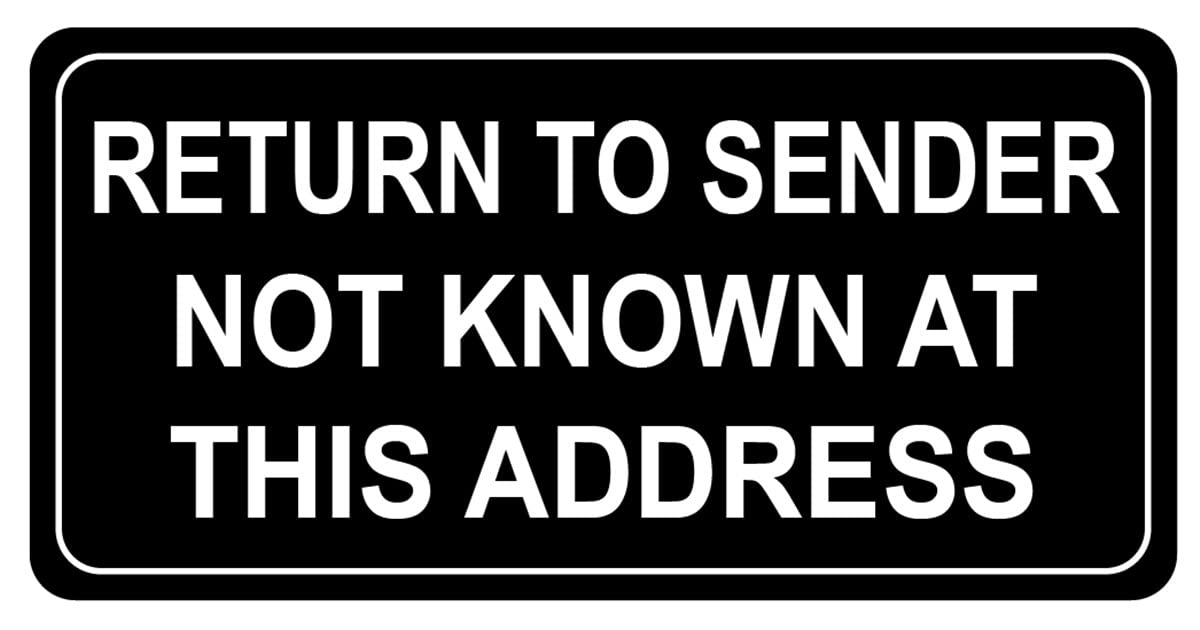 Return to Sender Sticker,1x2 inch 300pcs Return to Sender Labels for Small Business Envelope,Box,Cartons Shipping