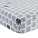 Lambs & Ivy Indigo Fitted Crib Sheet, Blue/White