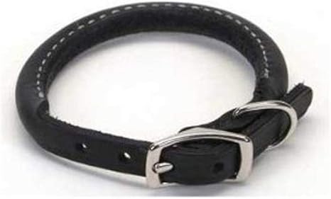 Circle t oak tanned leather round dog collar Clearance