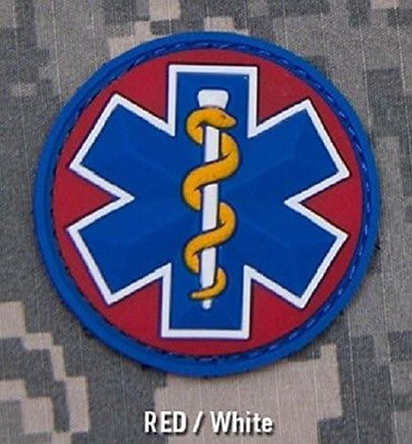 Emt Star 3d Pvc Ems Medic Tactical Cross Usa Army Red White Medical Velcro Patch