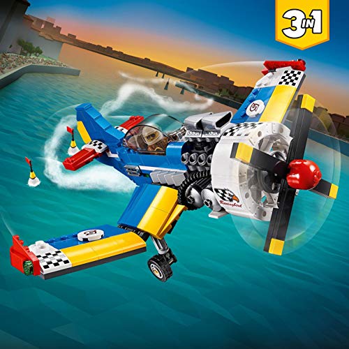 LEGO 31094 Creator Rennflugzeug, Hubschrauber oder Düsenjäger, 3-in-1 Bauset, Flugzeugsspielset mit Piloten-Minifigur, Spielzeuge für Kinder ab 7 Jahren – Bild 3
