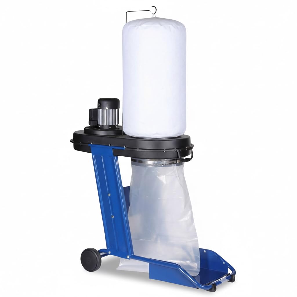 KATSU Wood Chip Dust Extractor 550W Vacuum Cleaner Portable Versatile Electric Collector Industrial with 65 Litre Dust Bag for Woodworking Work Shops Indoor Cleaning 100449