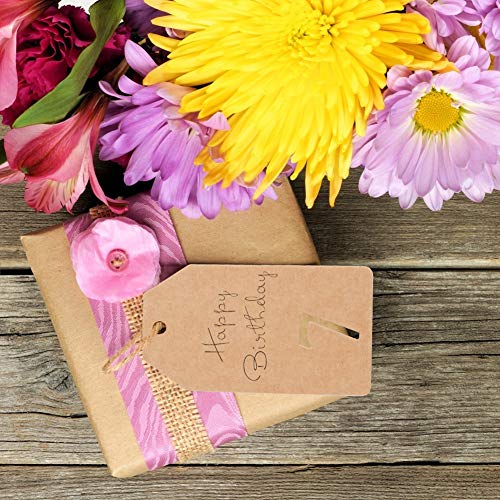 93 PCS Kraft Paper Tags Hanging Number Tags with String for Digital Countdown Ornaments Birthday Wedding Anniversary and Party Decoration