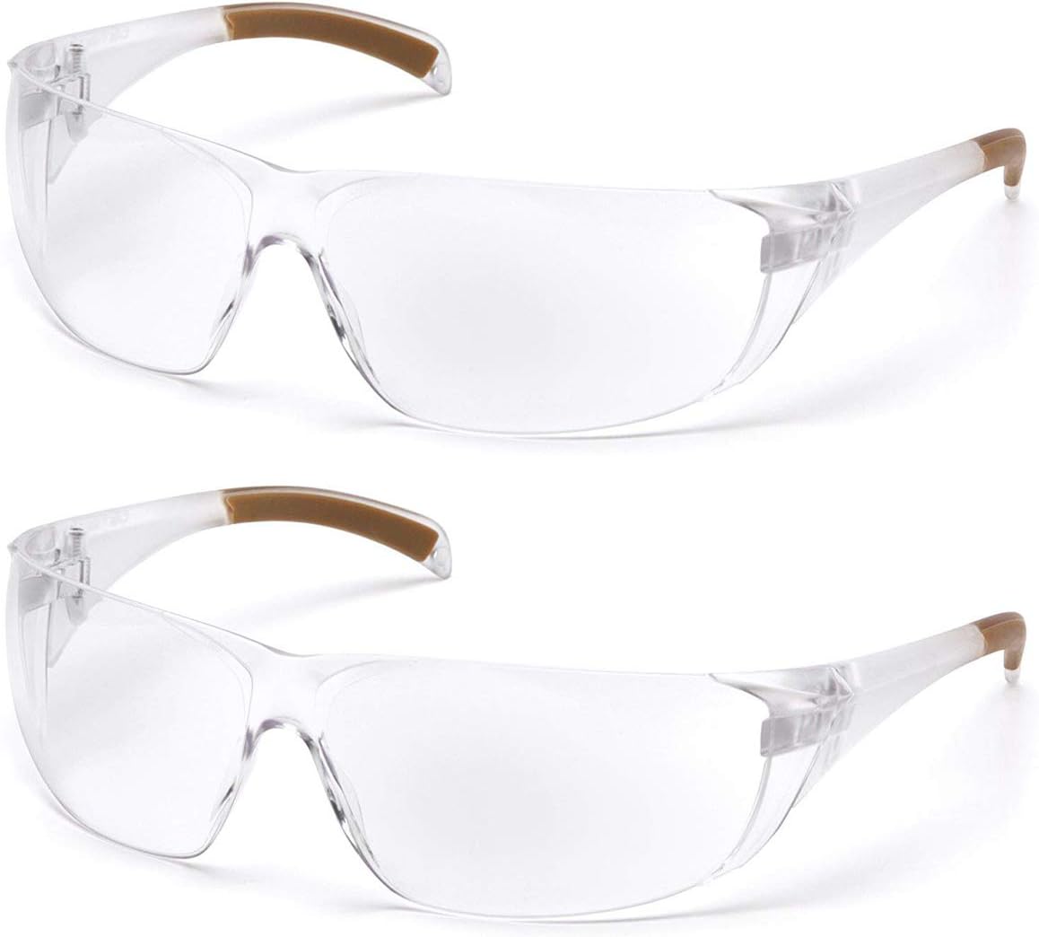 Carhartt Billings Safety Glasses with Clear Anti-Fog Lens (Pack of 2)