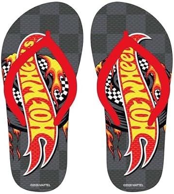Chinelos Hot Wheels para rapazes e raparigas – Sandálias de praia antiderrapantes Hot Wheels para crianças, chinelos confortáveis e leves para piscina, verão e uso diário