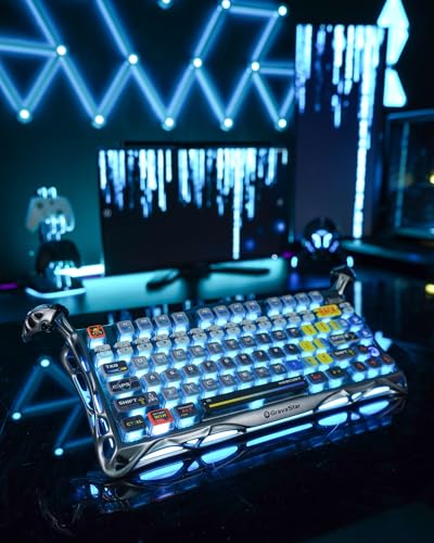GravaStar Mercury K1 Pro Wireless Gaming Keyboard, QWERTY, Aluminium Alloy, Customized Keyboard Layout 75% Layout, Designed for Durability and Unique Aesthetics (Interstellar Silver)