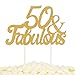 PALASASA Gold Glitter 50 & Fabulous Cake Topper, Wedding, Birthday, Anniversary, Party Cupcake Topper Decoration