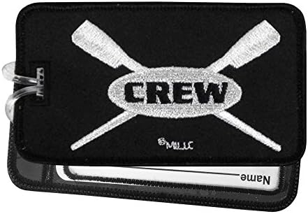 Crew Rowing Luggage Tag โ Embroidered Set of 2 Black