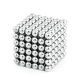 DIY Magnetic Ball Cube Puzzle 216 pcs Magic Beads Desk Toy for Intelligence Development Stress Relief Metal Toys (Silver)