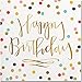 Happy Birthday Napkins (2 Sets of 20) - Fun Multi Color Confetti Polkadot Print with Metallic Gold Happy Birthday Message