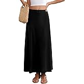 Kinnette Women's Maxi Skirt Flowy A-line High Waisted Casual Long Skirts