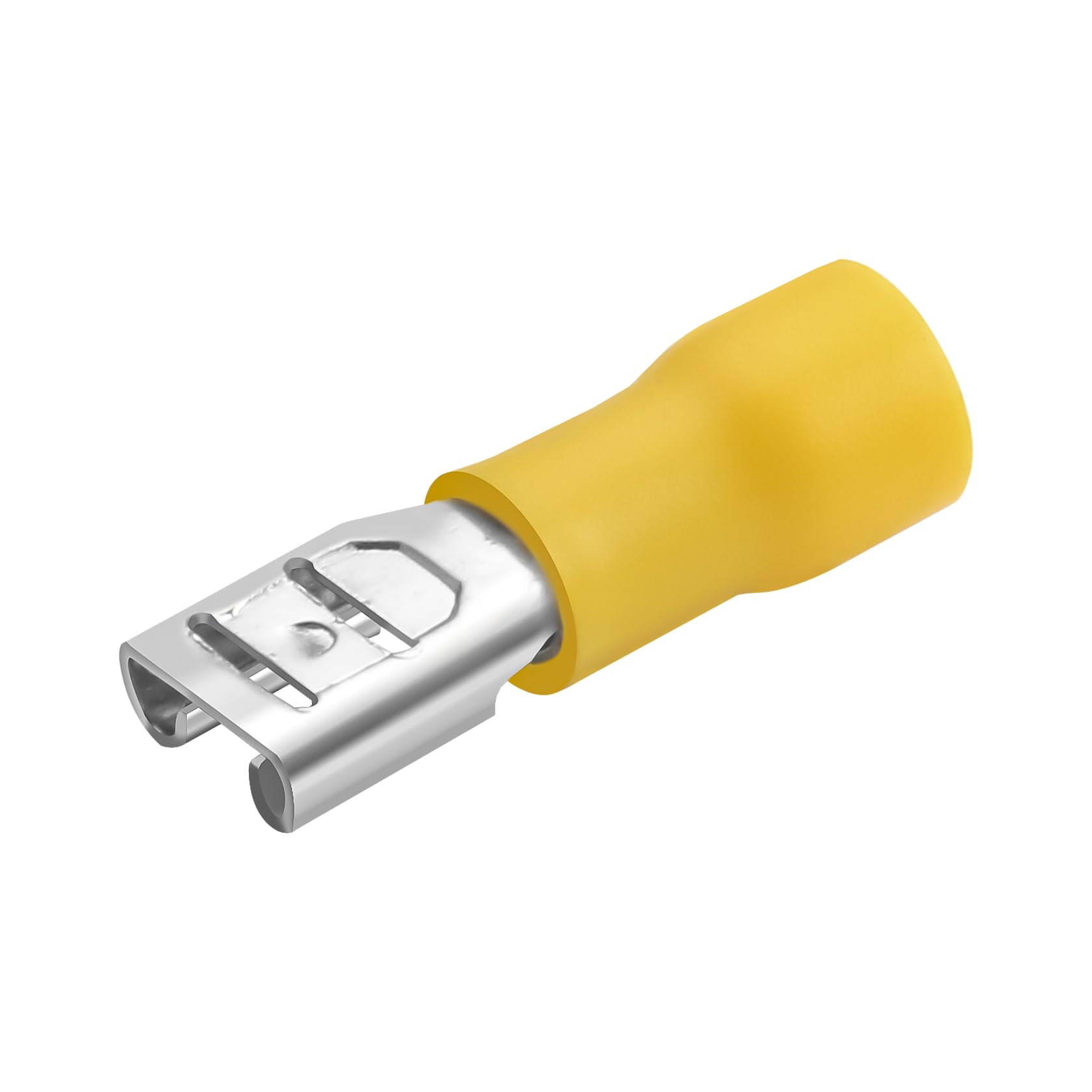 Heschen Female Quick Disconnect Vinyl insulated, FDD5.5-250, 6.3 x 0.8mm Cable Terminal, for 4-6mm² (12-10 AWG), Yellow, 100Pack