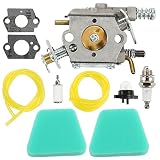 Butom Carburetor with Air Filter Fuel Line for Poulan 1900 1950 1950LE 1975 1975LE 2050 2050LE 2075 2150 Predator 2150LE 2155 2175 2250LE PP260 PP220 SM4018 PP210 Chainsaw 545081885