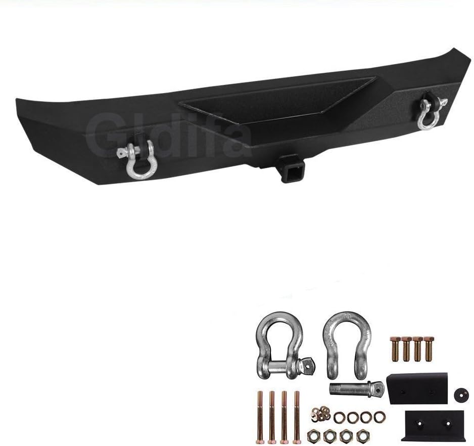 Gldifa Black Textured Rear Bumper Guard Fit 1987-2006 Jeep Wrangler TJ/YJ