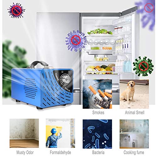 Commercial 10,000mg Ozone Generator, Elementa Mini Ozoner Air Purifier Ionizer O3 Machine for Deodorization Sterilizer, RV/Basement/Bathroom/Car/Pet\'s Room/Refrigerator Odor Remove Ozonator (BLUE)