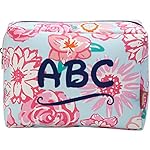 Custom Monogram Initial Floral: Patterned Cosmetic Makeup Bag