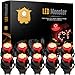 LED Monster T10 194 LED Light Bulb 168 LED Bulbs Bright Instrument Panel Gauge Cluster Dashboard LED Light Bulbs Set 10 T10 LED Bulbs with 10 Twist Lock Socket (Red)