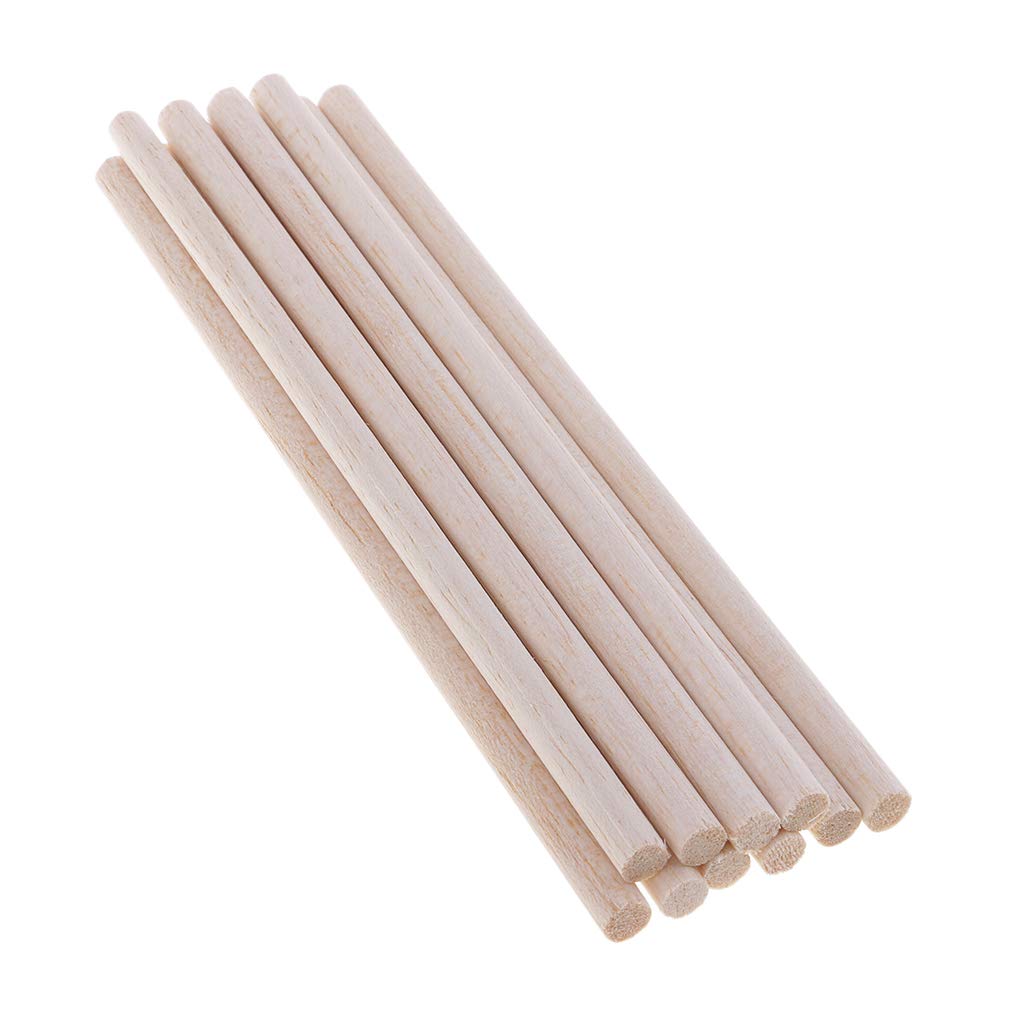 10Pcs Balsa Wooden Sticks Wood Dowel Rods 20pcs 8mm Diameter Craft Unfinished Wood (4 Sizes to Select), 200mm