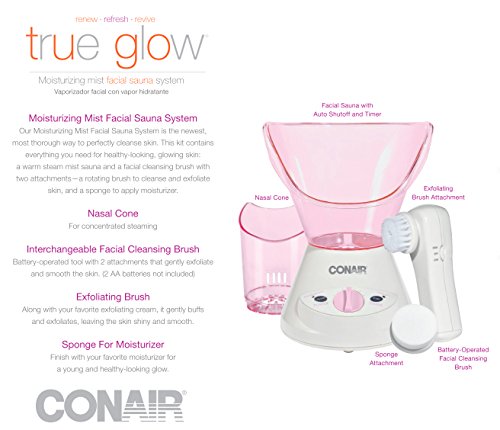 conair true glow moisturizing mist facial sauna system