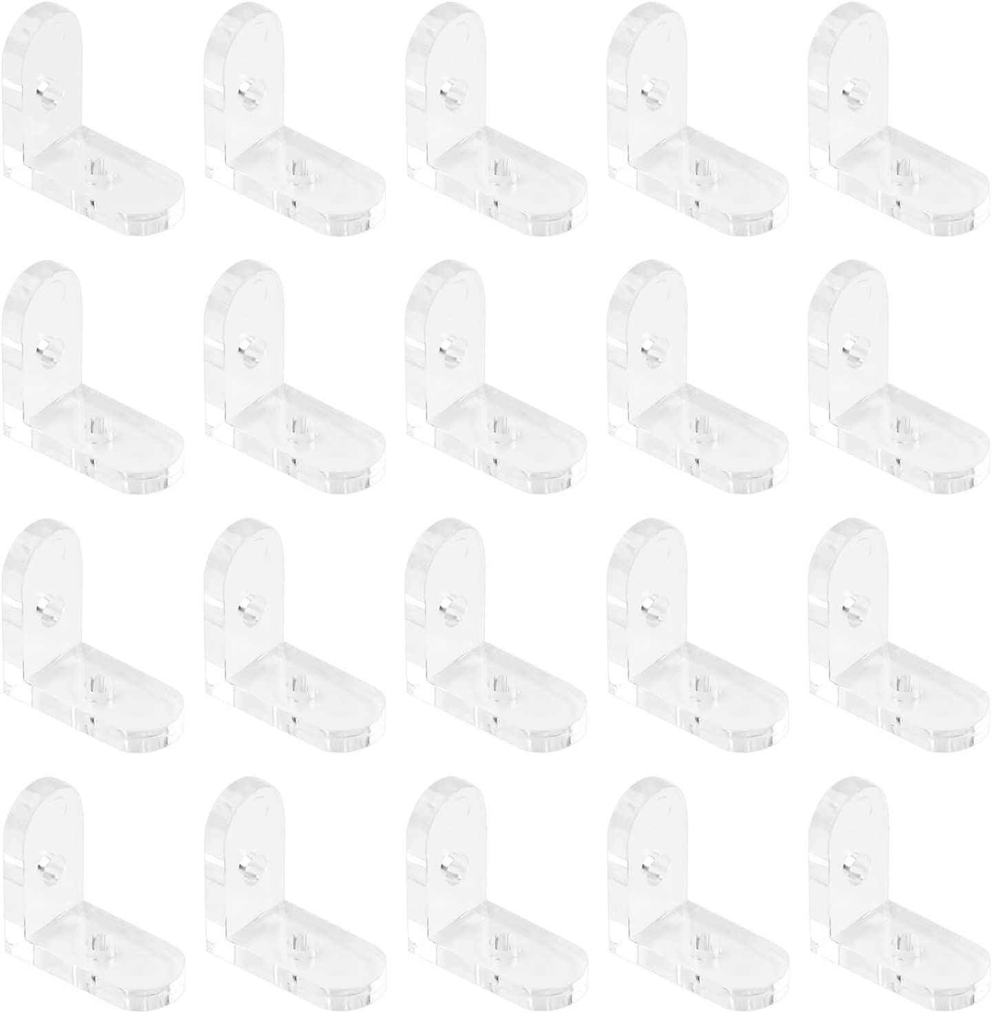 INCREWAY L Brackets Transparent 20Pcs Clear Acrylic Corner Bracket 90 Degree Support Shelf Corner Brace Right Angle Bracket