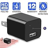 1080P Motion Detection USB Wall Charger Camera Plug Spy Cam Adapter Camera Loop Recording Nanny Cam Support to 32GB Storage