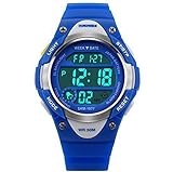 Misskt Children Watch Outdoor Sports Kids Boy Girls LED Digital Alarm Stopwatch Waterproof Children's Dress Watches Blue