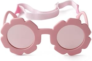 ADE WU Toddler Baby Sunglasses With Strape, Polarized Flexible Flower Sunglasses For Baby Girls Boys Age 0-4