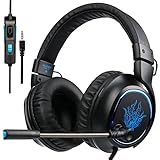 [GW Sades R5 Gaming Headset ] 3.5mm Wired Over Ear Bass Stereo Gaming Headphones with Mic &amp; Noise Cancelling &amp; Volume Control for New Xbox One / PC / Mac/ PS4/ Table/ Phone(Valentine's Day gift)-Black