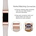 Mornex Replacement Leather Band Compatible with Fitbit Charge 2, Classic Genuine Leather Wristband for Men Women(Beige-Rosegold Buckle)