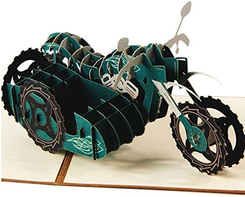 Delight eShop 3D Pop Up Greeting Cards Motorcycle Birthday Easter Halloween Father's Day
