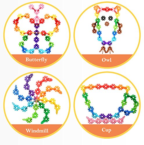 KuToi Rainbow Snow Flakes 300 Discs | STEM Educational Brain Building Toy | Interlocking Plastic Construction Connect Set | Promotes Fine Motor Skills Development - Therapy Tools - Thumbnail 2