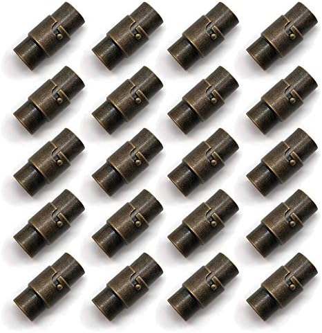 REKYO 20PCS Bronze Cord End Cap Clasp for Jewellery, Necklace Bracelet Magnetic Clasps for Jewellery Making (Retro Brozen 8)