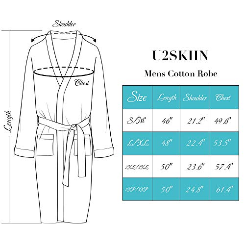 U2SKIIN Mens Cotton Robe Lightweight Knit Bathrobe(Grey, S/M) Pricepulse