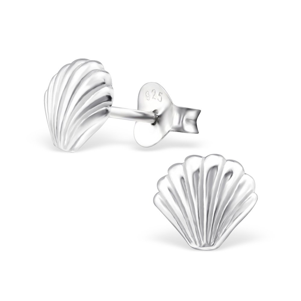 925 Sterling Silver Sea Shell Stud Earrings for Women & Girls – Ocean Inspired Beach Jewellery Gift Boxed
