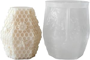 Silicone Candle Mold - Reusable Crafting Art - Beeswax Candle Beehive Pillar Mold,for Beginners Professionals Children Home S