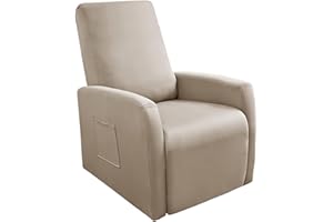 GOSTADY Recliner Chair Covers 4 Pieces Waterproof Small Recliner Sofa Slipcover Stretch Recliner Slipcover for Lazyboy Recliner Chair with Storage Pocket Furniture Protector for Living Room，Mocha