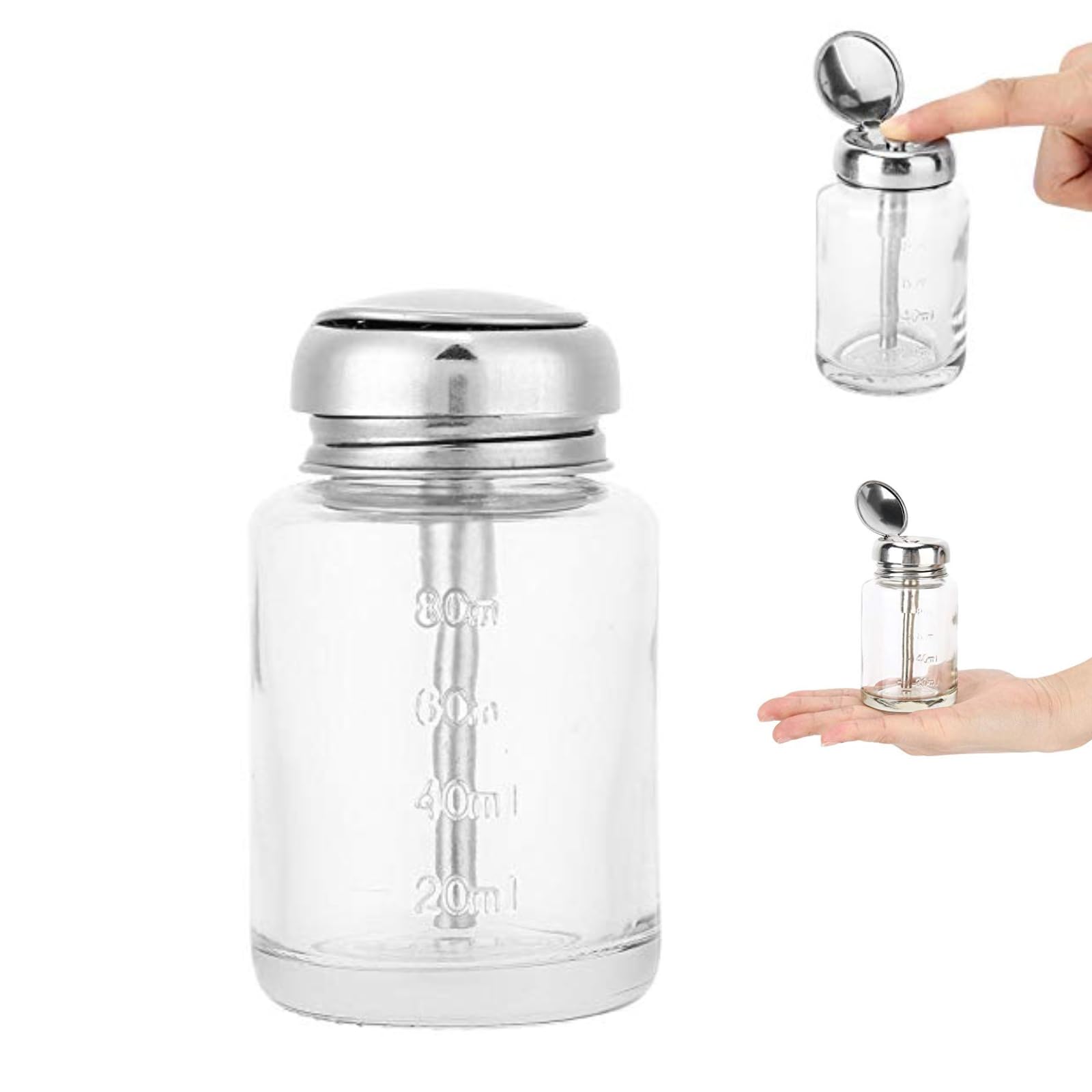 Refillable Nail Polish Remover Dispenser Pump Leak Resistant Evaporation Resistant 80ml Travel Home Use