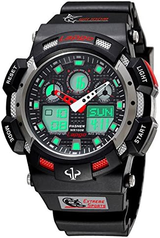 Synchronize Digital Sports Watch 100M Waterproof Dive Dual Time Resin Men's Large Oversize Bold Clock