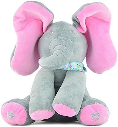 30CM Seek and Hide Plush Elephant Lovely Stuffed Plush Animals Cartoon Dolls Music Kids Birthday Toys