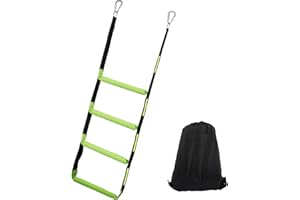 Boat Rope Ladder, Outdoor Portable Foldable Climbing Ladder 550Lbs Strength with Oxford Storage Bag for Inflatable Boats, Fis
