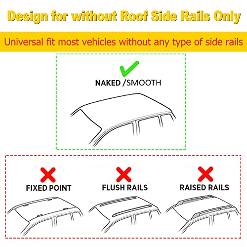 AUXMART 48" Roof Rack (Without Roof Side Rail) Universal Cross Bars