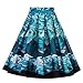 Vivibridal Women's A-Line Vintage Pleated Floral Print Midi Skirt