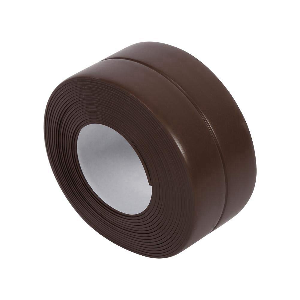 Caulk Strip, 3.2M Length Waterproof PVC Sealing Tape for Sink Tub Bathtub Toilet Edges, Self-Adhesive Mildewproof Waterproof Sealant Seal Caulking Strip for Wall Corner (22mm*3.2M-Brown)