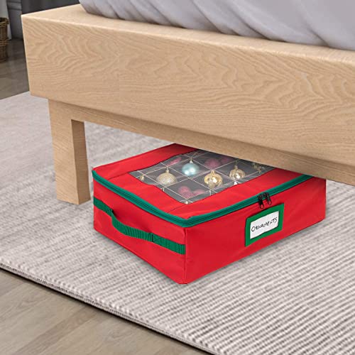 HOLDN’ STORAGE Underbed Christmas Ornament Storage Container Box with Dividers Convenient