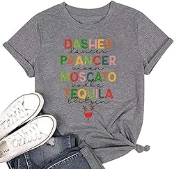 Ovazly Christmas Reindeer T Shirt for Women Funny
