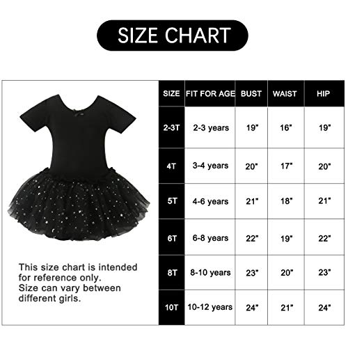 Jane Shine Girls Skirted Leotard, Glitter Dance Tutu Skirted Dress, Short Sleeve Ballet Dancewear for Babies & Girls