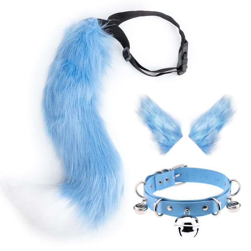 DRESHOW Fox Faux Fur Tail Cat Ears Hair Clip Halloween Party Costume Neck Choker Cosplay Set for Women — image 1