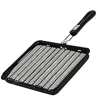 Dj_siphraya Japanese Black Grill Basket Fish Vegetable Made of Steel Dimensions is 9.25" Lx7.5 Wx1 H w/Ceramic Coating Grilling Used Cooking not only Fish but BBQ Flavored Meats and Vegetables.