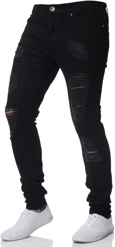 broken holes pocket jeans